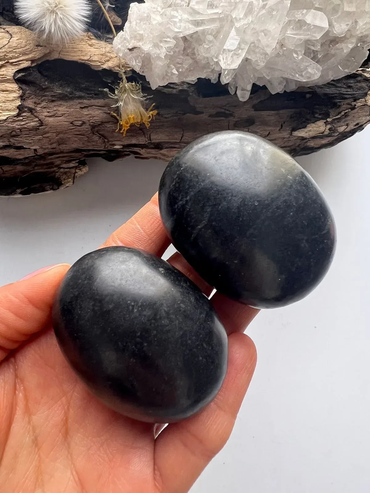 Black Tourmaline Palm Stone