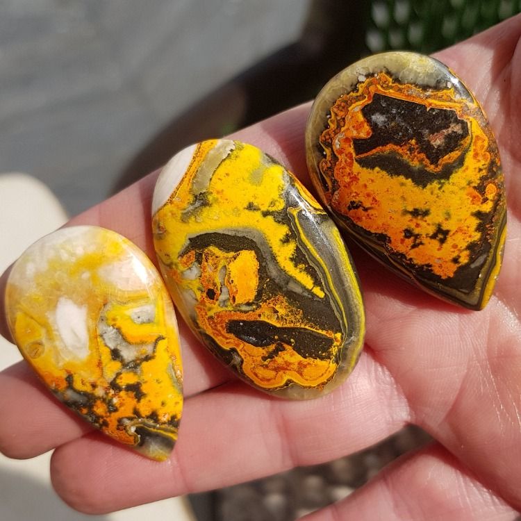 Bumblebee Jasper Palm Stone