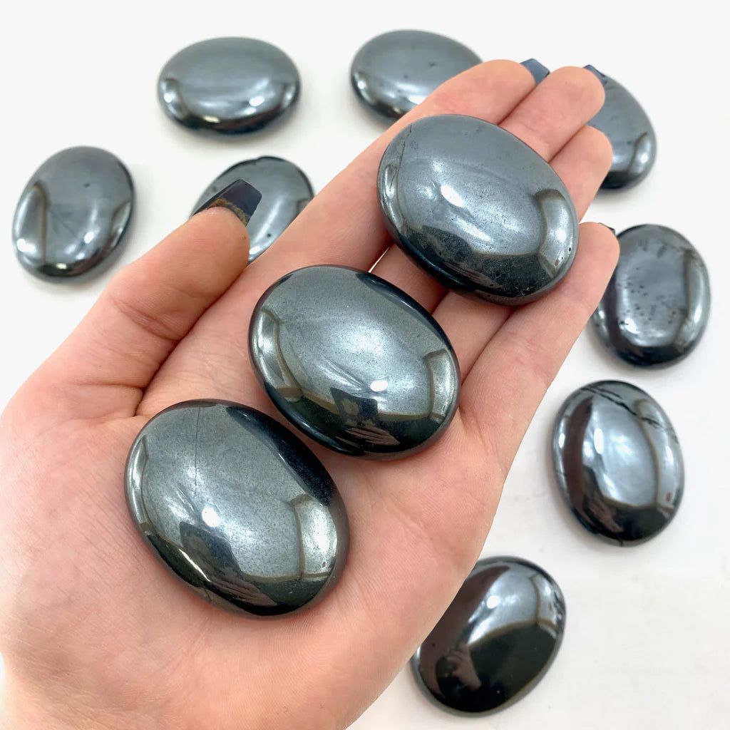 Hematite Palm Stone
