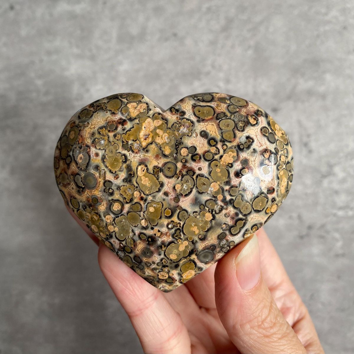 Leopard Skin Jasper Heart