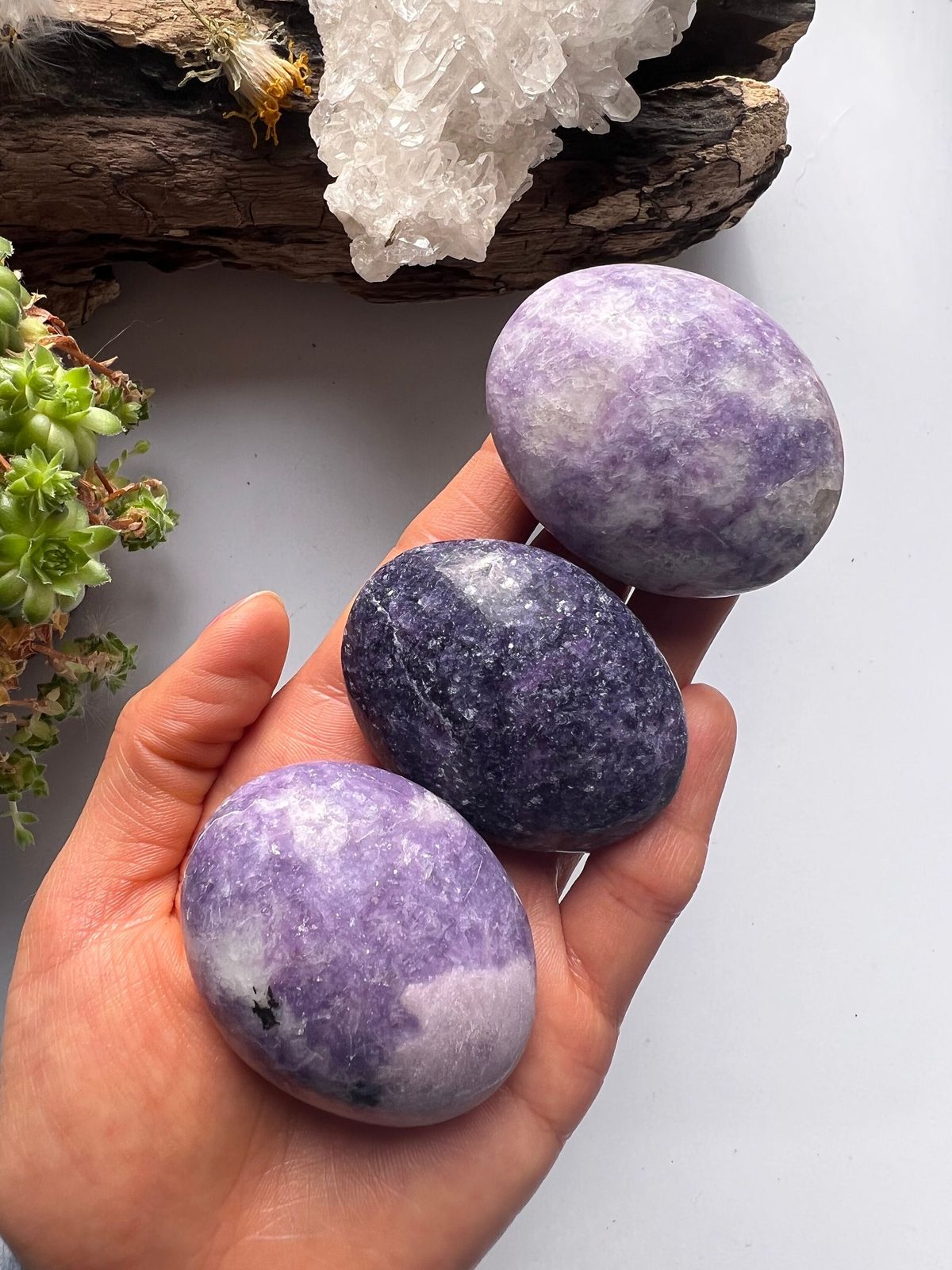 Lepidolite Palm Stone