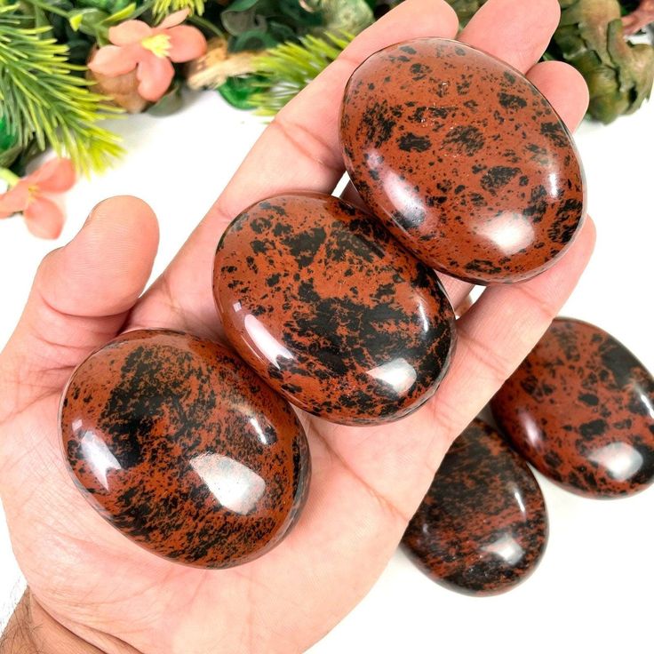 Mahogany Obsidian Palm Stone