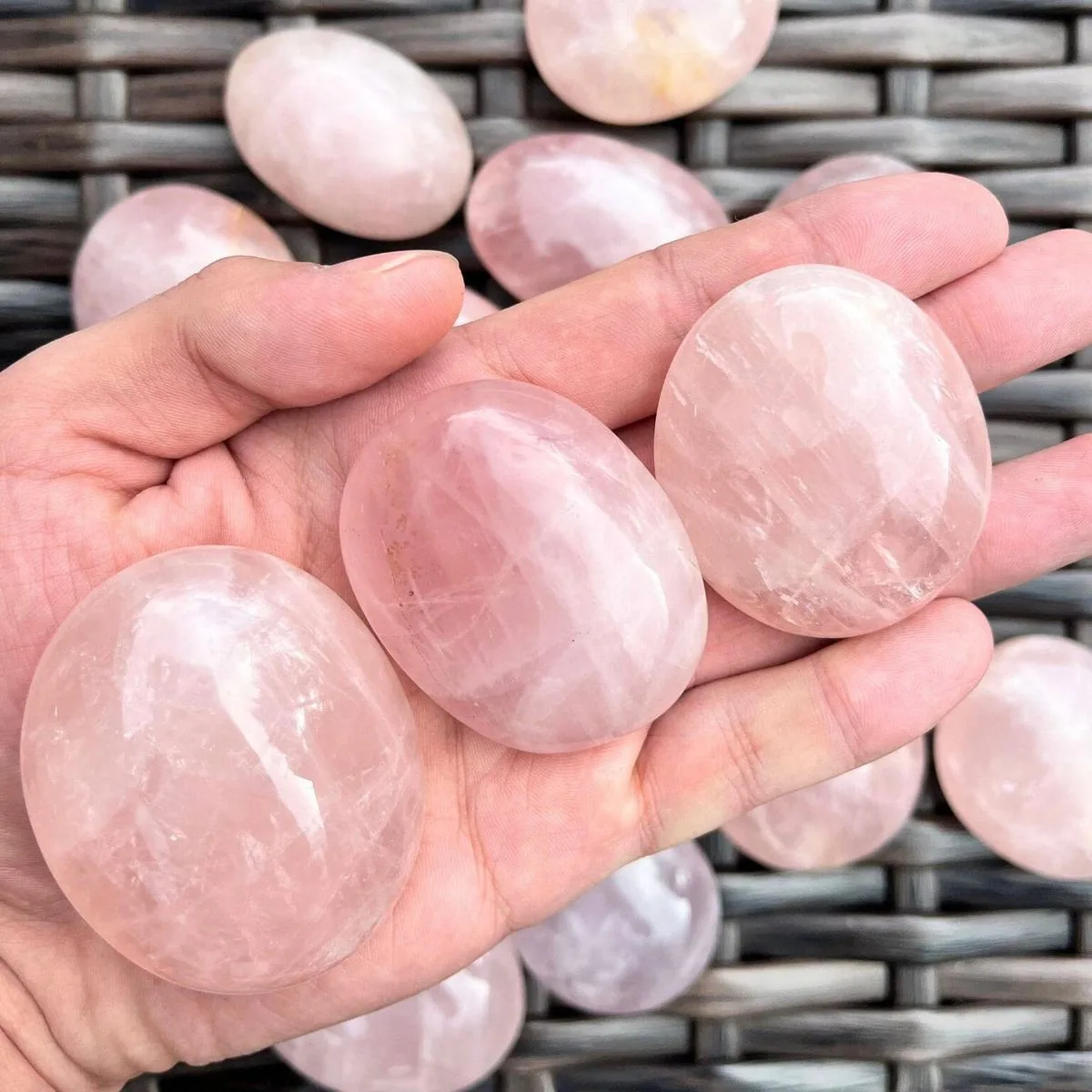 Rose Quartz Palm Stone