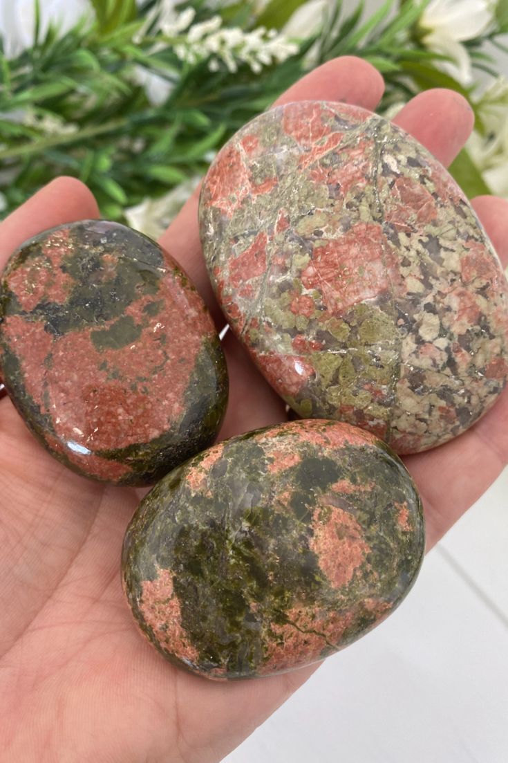 Unakite Palm Stone